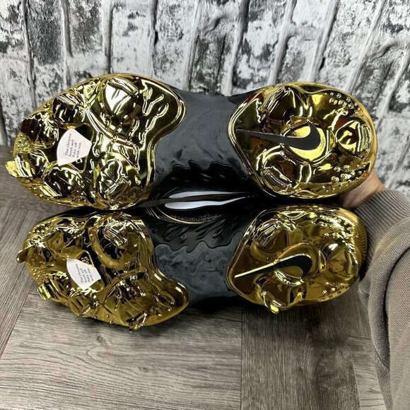 Nike Alpha Huarache Elite 3 Low Baseball Cleats CV3553-001 Size 15 Black Gold - Picture 7 of 8